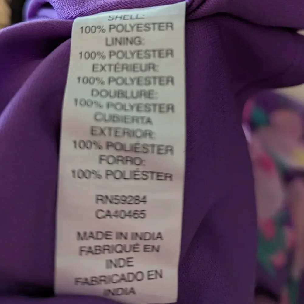 THE CHILDREN'S PLACE XXL16 Purple Pink Abstract Spring Floral Ruffle Dress